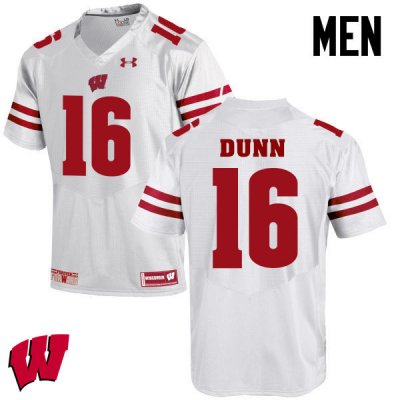 Men's Wisconsin Badgers NCAA #16 Jack Dunn White Authentic Under Armour Stitched College Football Jersey BS31C37GH